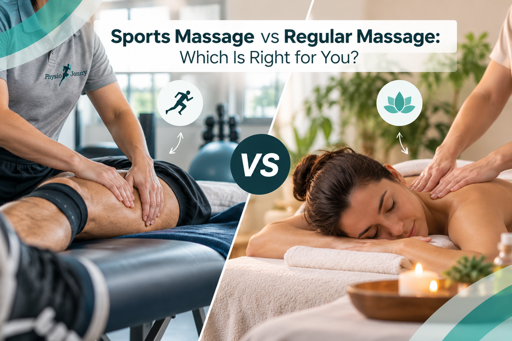 Sports massage vs. regular massage treatment comparison.