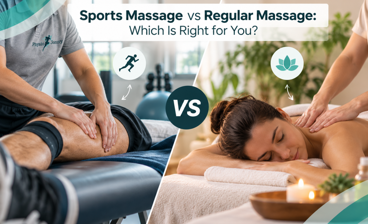 Sports massage vs. regular massage treatment comparison.